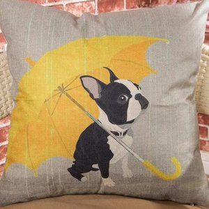 Decorative Throw Pillow Cover Case Boston Terrier Dog Decor Couch Accent 18x18